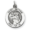 Sterling Silver Antiqued Saint Matthew Medal