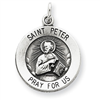 Sterling Silver Antiqued Saint Peter Medal
