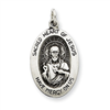 Sterling Silver Antiqued Sacred Heart of Jesus Medal