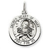 Sterling Silver Antiqued Sacred Heart of Mary Medal
