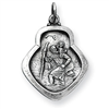 Sterling Silver Antiqued Saint Christopher Medal