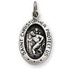Sterling Silver Antiqued Saint Christopher Medal
