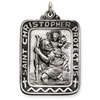 Sterling Silver Antiqued Saint Christopher Medal