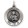 Sterling Silver Antiqued Saint Lucy Medal