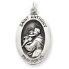 Sterling Silver Antiqued Saint Anthony Medal