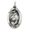 Sterling Silver Antiqued Saint Anthony Medal