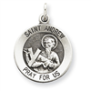 Sterling Silver Antiqued Saint Andrew Medal