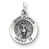 Sterling Silver Antiqued Saint Florian Medal