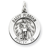 Sterling Silver Antiqued Saint Florian Medal
