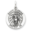 Sterling Silver Antiqued Saint Florian Medal