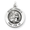 Sterling Silver Antiqued Saint Francis Medal