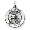 Sterling Silver Antiqued Saint Gerard Medal