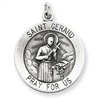 Sterling Silver Antiqued Saint Gerard Medal