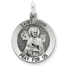 Sterling Silver Antiqued Saint John Medal