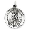 Sterling Silver Antiqued Saint John the Baptist Medal