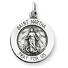 Sterling Silver Antiqued Saint Martha Medal