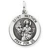 Sterling Silver Antiqued Saint Matthew Medal