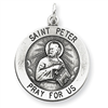 Sterling Silver Antiqued Saint Peter Medal