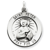 Sterling Silver Antiqued Saint Peter Medal