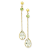 14K Peridot and Green Amethyst Post Earrings