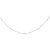 14K White Gold White Cultured Pearl Necklace chain