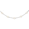 14K White Gold White Cultured Pearl Necklace chain