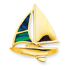 14K Created Opal Sailboat Slide