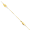 14k Polished Puffed Rice Bead Anklet