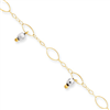 14K Two-Tone Mirror Beaded Anklet