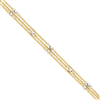 14k Two-tone Triple Strand Anklet