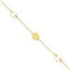 14K Polished Disc Adjustable Anklet