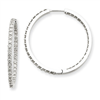 14k White Gold Diamond Hoop Earrings