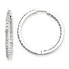 14k White Gold Diamond Hoop Earrings