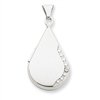 14K 21mm Tear Drop Diamond Set Locket