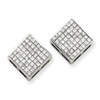 14k White Gold Princess Diamond Screwback Earrings