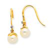 14k Cultured Pearl & Diamond Earrings