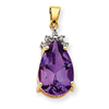 14k Amethyst & Diamond Pendant