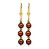 14K Chocolate Cultured Pearl & Bead Earrings