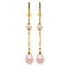 14K Natural Color Cultured Pearl Leverback Earrings