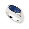 14K White Gold Blue Aventurine Diamond Ring