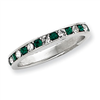 Sterling Silver Green & White CZ Eternity Band ring