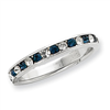 Sterling Silver Blue & White CZ Eternity Band ring