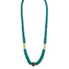 Gold-tone Teal Coconut Slip-on Stretch Graduated Bead Necklace
