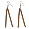 Silver-tone Bamboo & Acrylic Bead Dangle Earrings