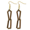 Gold-tone Bamboo & Acrylic Bead Dangle Earrings