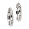 14k White Gold Diamond Fascination Round Hinged Hoop Earrings