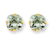 14k 6mm Cushion Green Amethyst Earring