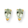 14k 5x3 Pear Green Amethyst Earring