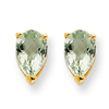 14k 6x4 Pear Green Amethyst Earring