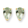 14k 7x5 Pear Green Amethyst Earring